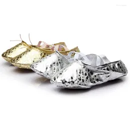 Dance Shoes USHINE Professional Silver Golden PU Yoga Belly Performance Soft Sole Gym Ballet Children Girls Woman