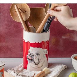 Storage Bottles Kitchen Supplies Dog Chopsticks Basket Ceramic Holder Tank Cutlery Box Home Organiser Bottle