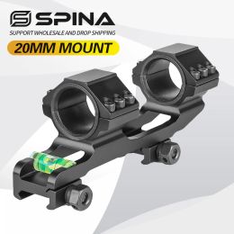 Scopes Tactical 25.4mm/30mm Double Rings Hunting Scope Adapter 20mm Hunting Scope Mount Weaver Picatinny Rail With Bubble Level