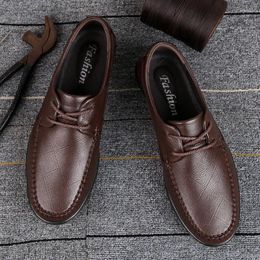 Casual Shoes Mens High Quality Genuine Leather Lace Up Luxury Oxfords Male Formal Social Flats Soft Gentleman