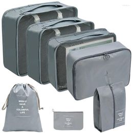 Storage Bags Travel Organizer 7 Pcs Set Digital Toiletries Cosmetic Clothes Shoes Dustproof Luggage Bag