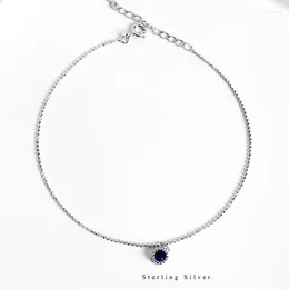 Anklets Charming S925 Silver Anklet With Blue Diamond For Women