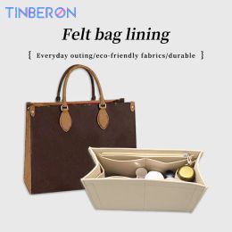 Cases TINBERON Inner Bags For TOTE Bag Felt Insert Bag Makeup Handbag Organiser Travel Purse Portable Zipper Cosmetic Bag Tote Storage