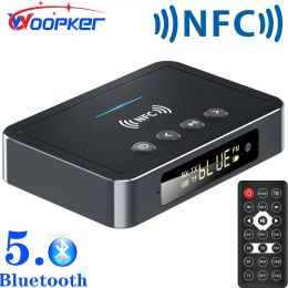 Amplifier NFC LED Bluetooth Receiver Transmitter BT5.0 FM Stereo AUX 3.5mm Jack RCA Optical Coaxial Bluetooth Audio Adapter TV