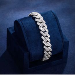 Fashion Jewelry Bracelets Bangles Men Iced Out Moissanite Cuban Bracelet Chain for Men Rapper Hip Hop Bracelet