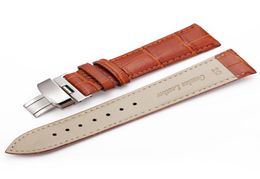 ALK Leather Watch Band Bracelet Strap butterfly deployant Clasp buckle Watchband accessories 14 16mm 18mm 19mm 20mm 21mm 22mm 242309193