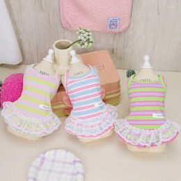 Dog Apparel Dresses Summer Princess Pet Dress For Dogs Fashion Puppy Striped Skirt Cute Lace Cat Wedding Clothes