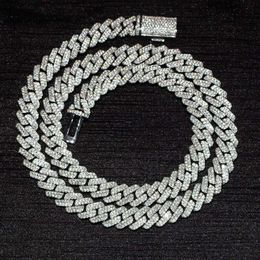 Custom Fine Jewellery Cuban Necklace 15mm Vvs Diamond Moissanite Cuban Link Chain