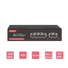Switches Gigabit Switch All Gigabit Ports Highspeed Network 4Port Ethernet Switch 1000Mbps Fast Lan Hub Full/Half Duplex Plug and Play