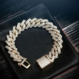 Hot Sale Luxury Women Iced Out Jewellery Diamond Cuban Link Chain Bracelet