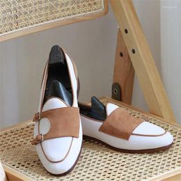 Dress Shoes Mixed Color Men Casual Cow Leather Luxury Moccasin Oxfords Driving Loafers Daily For Flats