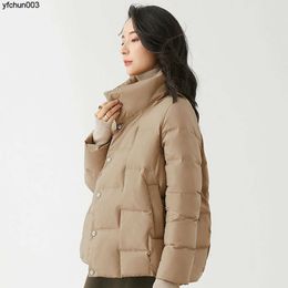 Womens Stand Up Collar Down Jacket Version Light and Thin New Short Autumn Winter Small Stature Style
