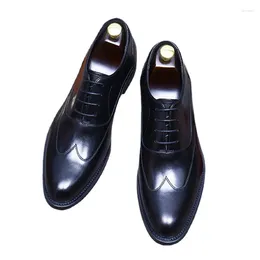 Dress Shoes Men Cowhide Genuine Leather Business Handmade Oxford Groom Wedding English Lace-up Casual Heighten 21311