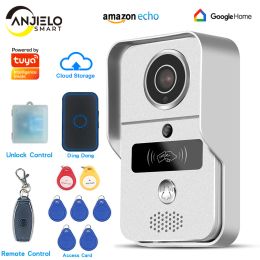 Control 1080p Tuya Smart Video Doorbell Wireless Video Intercom Door Bell with Camera 1080p Wifi Wireless Smart Doorbell Camera