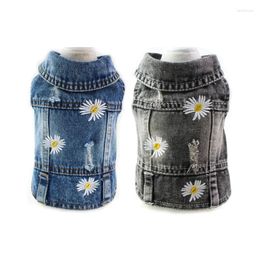 Dog Apparel Jeans Jumpsuit Overall For Dogs Blue Striped Shirt Onesies Pet Denim Hoodie Clothes Costumes Small Medium
