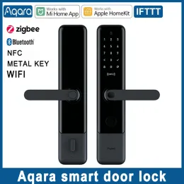 Control Aqara Smart Door Lock N100 N200 Fingerprint Bluetooth Password NFC Key Total 7 Unlock Ways Work With Mi Or Apple HomeKit Home