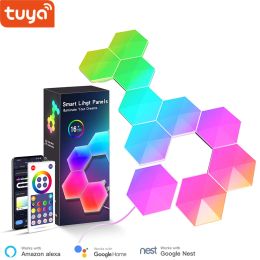 Control 2022 New Tuya Wifi Smart APP Splicing Light DIY Music Hexagonal LED Smart Splicing Module Light