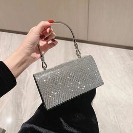 Shiny Wedding Clutch Handbag for Women Girls Glitter KTV Shoulder Bag Purses Dating All-matching Evening 240418