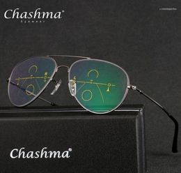 Sunglasses CHASHMA Brand Progressive Multifocal Lens Reading Glasses Men Presbyopia Hyperopia Bifocal Titanium De Grau 1516474727