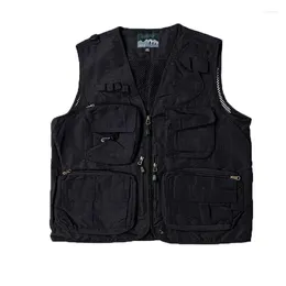 Men's Vests Work Clothes With Multiple Pockets Mesh Pography Director Journalist Media Vest For Men And Women