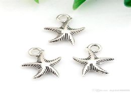 200pcs Antiqued Silver Alloy Starfish Charm Pendant For Necklace Bracelets Jewelry Making Craft Handmade 13x17mm250r2515788