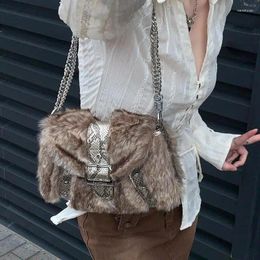 Evening Bags Noble Women's Bag European American Personalised Fashion Artificial Turf Imitation Mink Hair One Shoulder Women