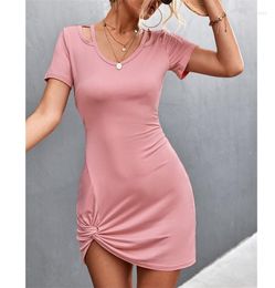 Casual Dresses European And American Sexy Slim-Fit Dress Short Long Tee Bodycon Mini