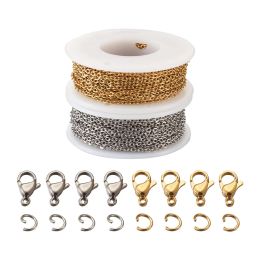 Bangle Diy Stainless Steel Chain Necklaces & Bracelets Making Kits,with Cable Chains & Lobster Claw Clasps & Jump Rings Accessories Mix