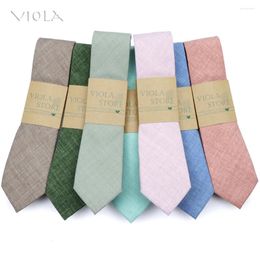 Bow Ties Solid 27 Color Quality Necktie 6.5cm Cotton Pink Blue Orange Khaki Men Wedding Party Suit Tie Gift Cravat Accessory