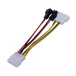 1pcs/lot Computer Cooling Fan Power Cables 4Pin Molex To 3Pin Fan Power Cable Adapter Connector 12v/2/5v/2 for CPU PC Case Fan