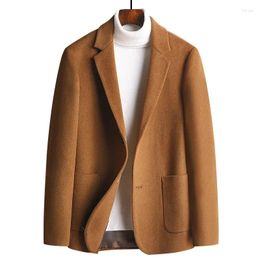 Men's Suits 2024 Brand Casual Suit Autumn And Winter Thick Woollen Trend Slim Wool Small Nizi Coat Top