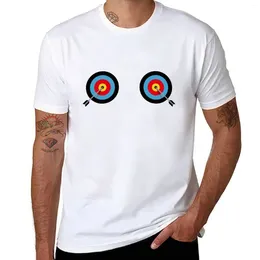 Men's Polos Chest Target T-Shirt Hippie Clothes Kawaii Korean Fashion Blanks Black T-shirts For Men