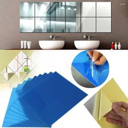 Wall Stickers 32 Pcs Mirror Tile Sticker Square Self Adhesive Room Decor Stick On Modern Art TRYC889