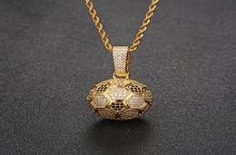 Football Soccer Pendant Necklaces Ball Enamel Crystal Sporty Ball Hippie Necklace for Men and Women Chain luxury necklace4682959