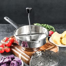 Holaroom Potato Masher Pumpkin Vegetable Puree Pressing Tool Stainless Steel Grinder Fruits Food Mashing accesorios de cocina 240415