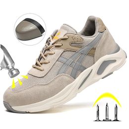 High Quality Indestructible Safety Shoes Men Work Sneakers Lightweight Safety Boots Men Anti-puncture Work Shoes Steel Toe Shoes 240419