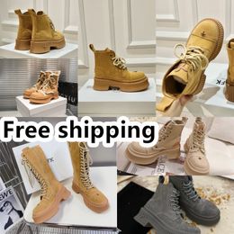 2024 Designer Boots popular Trendy Women Short Booties Ankle Boot Luxury Soles Womens Party Thick Heel size 35-40 hiking Desert SMFK GAI black