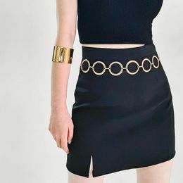 Belts European And American Metal Waistband Decoration Waist Chain Women's Versatile Suit Seal Geometric Circle