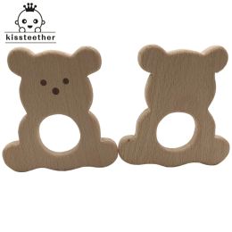Bangle 10pcs Baby Wood Teether Bear Rattle Diy Necklace Bracelets Pendants Bpa Free Pacifier Wooden Brown Bear Teether