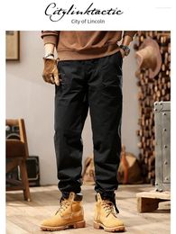 Men's Pants Pure Cotton Washed 2024 Spring And Autumn American Style Slimming Waist Drawstring Casual WorkWear For Long