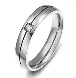 Wedding Rings Eamti Men Ring Titanium White Cubic Zirconia Inlay With Line Silver Color Trendy Couple Engagement Band Engraved Ane2061792