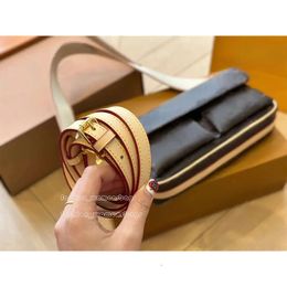 Fashionbags 3a Crossbody Designer Bag Womens bag High Quality 46999 Canvas Leather Vintage Fashion Handbag Multi Pocket Crossbody Bag