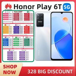 HONOR Play 6T 5g Smartphone Dimensity 700 6.74inch 90HZ Screen 13MP Camera 5000mah 22.5W Charge Android Original Used Phone