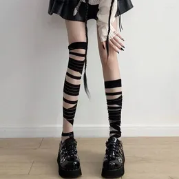 Women Socks Y2k Bandage Stockings Punk Style Fashion Gothic Sweet High Street Japanese Girl Lolita Hosiery All-match Hipster