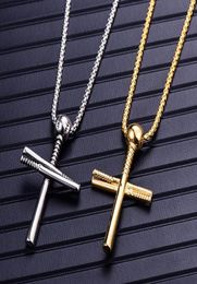 new Fashion new baseball necklace Europe and the United States personality stainless steel cross pendant titanium steel men039s6272086