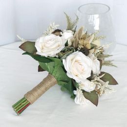 Decorative Flowers Stylish Bridal Bouquet - Low Maintenance And Easy To Clean For Wedding Indoor Or Outdoor Elegant Supplies