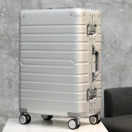 Luggage 100% Aluminum Travel Suitcase 24" Spinner 20" Business Luggage Trolley Case On Wheel 28 Inch