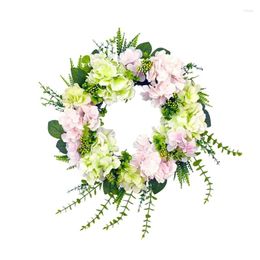 Decorative Flowers Artificial Flower Wreath 19.69"/50cm Door With Green Leaves Christmas Festival For Front Wedding Dropship