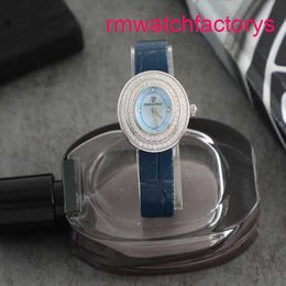 AP Automatic Wrist Watch 67395BC Womens Light Blue Plate Original Diamond 18K White Gold Quartz Ladies Watch