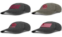 Oklahoma Sooners Flag Football Red Unisex denim baseball cap custom design your own Personalised stylish hats logo football old Pr1916067